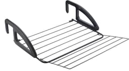 Tomado - Droogrek Hangend Bries - 6 meter drooglengte - Ophangen aan radiator, deur, douchewand of balkon - Verstelbare ophanghaken - Zwart — thumbnail 1