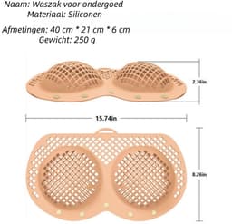 1 stuk - Waszak voor ondergoed - Siliconen waszak voor ondergoed in de wasmachine - Vormvaste waszak voor bh's en ondergoed - Roze — thumbnail 5