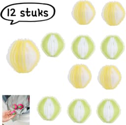 Set van 15 haarverwijderaars - Nylon magische pluizenballen voor wasmachines met voorlader - Pluis- en vuilverwijderende wasballen - Anti-klit pluizenballen - Gemengde kleuren — thumbnail 1