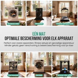 Strex Anti Trillingsmat Wasmachine en Wasdroger - 60 x 60 CM - Geluidsdempende Antislip Mat - Trillingsdemper - Rubber Mat — thumbnail 5