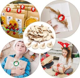 Dailygoods- Houten Klemmen 50 Stuks - 4,8 cm - Natuurlijk - Ronde Schijf - Knutselklemmen - Decoratieve Klemmen - Mini Klemmen voor Ansichtkaarten — thumbnail 5