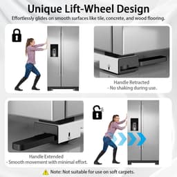 Verstelbaar Onderstel met Wielen voor Wasmachine, Droger of Koelkast (50-80 cm) — thumbnail 5