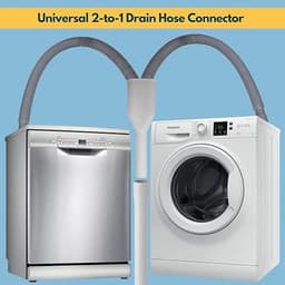 Y Stuk Afvoer - Afvoerbuis Verdubbelaar - Duo Splitter - 2 Weg Waterverdeler - Afvoerpijp - Afvoer Splitter - Y-Stuk Waterverdeler - Geschikt Voor Wasmachine Vaatwasser En Droger - Wit — thumbnail 3