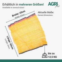 Aardappelzakken zonder trekkoord - Grofmazige Ritselzakken voor Opberging van Fruit, Groenten en Noten - Diverse Maten 43 x 60 cm — thumbnail 3