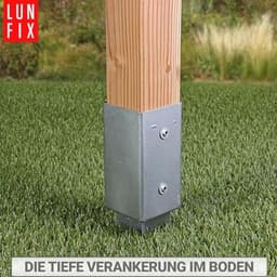 Grondanker 100 x 100 mm voor houten palen - Thermisch verzinkt voor hekken en tuinprojecten — thumbnail 2