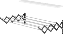 LUNOR - Droogrek - Uittrekbaar - Wandmontage - Antraciet - 100 cm — thumbnail 3