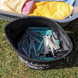 Wasknijperzak voor waslijn met hanger – Waterdichte opbergtas voor 300 haringen – Handige clip en trekkoordsluiting – Ideaal voor buitengebruik — thumbnail 4