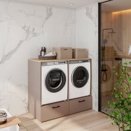 Trendmeubel - Mielo Wasmachine en droger ombouw - Met lade - Beige — thumbnail 3
