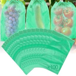 100 Stuks Druivenbeschermzakken - Vliesstof Tuin Nettas met Trekkoord voor Fruitbescherming — thumbnail 1