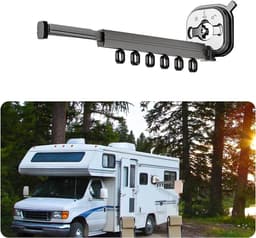 Draagbaar RV-droogrek voor boten, camper en reizen - Aluminium ladder kledingrek met ruimtebesparing — thumbnail 1