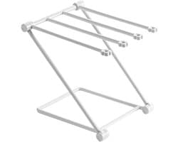 Opvouwbaar Vaatdoek Droogrek - Verticale Handdoekstandaard voor Keuken - Verstelbaar en Multifunctioneel (Lichtgrijs)