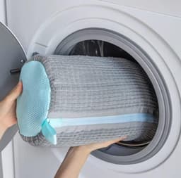 2 stuks - Schoenwaszak - Waszak - Met ritssluiting - 360° rondom reiniging – Geschikt voor sportschoenen, kleding - Machinewasbare waszak voor schoenen - 39*19 cm - grijs — thumbnail 5