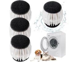 Dierenhaarverwijderaar wasmachine 4 stuks - anti-pluisballen hondenhaar kattenhaar - herbruikbaar - pluisverwijderaar voor wasmachine - effectief tegen dierenharen