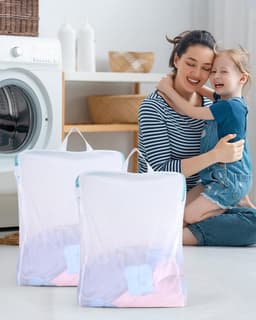 Waszakken - Groot 40*60 cm - Tas Wasnetten - met Rits - voor Jas Jurk - Beddengoed - Deken Laken - Quilt Tapijt - Gordijnen - Donsjack - Reisorganisator ( 2 Stuks ) — thumbnail 2