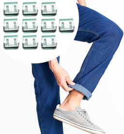 Broekklem - broekclip - broek clip - broek klem - Kleding Clip - 10 stuks - broekspijp clip - broekspijp verkorter - Bevestigingsclip voor broekspijp - wasknijpers - Antislip Vaste Gesp - Transparant groen — thumbnail 4