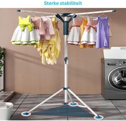 MKSS® Droogmolen met Voet voor Camping & Thuis - Wasrek Staand - Droogrek Inklapbaar - Wit — thumbnail 4