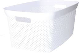 Wasmand - 2x - wit - kunststof - 34 x 54 x 23 cm - 35 liter - met handvatten - manden voor wasgoed — thumbnail 4
