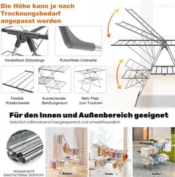 Luxe wasrek – droogrek – inklapbaar - wasdroogrek — thumbnail 1