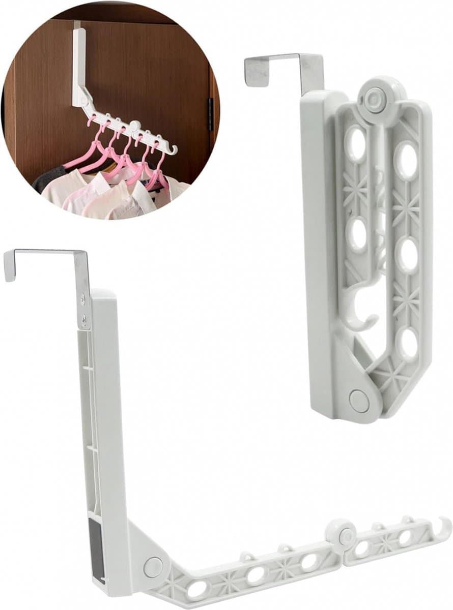 Inklapbaar Droogrek - Uitklapbaar Kledingrek Wand - Wandkapstok - 10 Gaten - Wasrek Inklapbaar - Kast Organizer - Droogrek - Opvouwbaar Staand Kleding Wasdroogrek - Voor Badkamer/Balkon/Binnen/Buiten — afbeelding 1