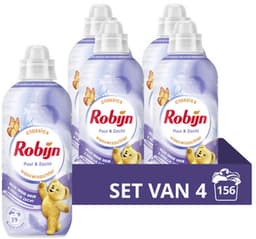 Robijn Wasverzachter - Puur & Zacht - 4 flessen -156 wasbeurten - Voordeelverpakking — thumbnail 1
