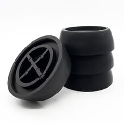 Trillingsdempers Wasmachine - 4 stuks Wasmachine schokdempers - Voetdemper - Geluidsisolator - Extra dikke schokdemper - Voor wasmachine - Droger - Rubberen voetjes (4 stuks - Zwart) — thumbnail 1