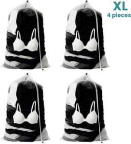 NORDIX Waszak Groot XL - 60x90CM - Waszakken - 4 Stuks - Laundry Bag - Wasnet - Waszakje - Treksysteem - Trekbandsluiting - Polyester - Schoenenzak - WHITE — thumbnail 5