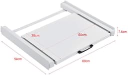 Livista stapelkit voor wasmachine en droger – met uittrekbaar werkblad – universeel tussenstuk – ruimtebesparend – wit — thumbnail 5