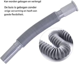 Gootsteenafvoerslang - Universele wastafelafvoer - Installatiediameter 1-1/4 inch - Flexibele, uitbreidbare afvoer van kunststof - Voor keuken-, badkamerwastafels en badkuipen - Eenvoudig te verlengen slang - Afvoeraansluiting - Grijs — thumbnail 5