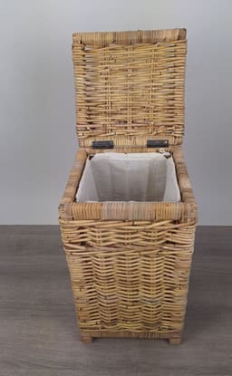 MigoStyling - Wasmand - Vierkant - Met deksel - 30x30x55 - Riet - Rotan - Naturel — thumbnail 3