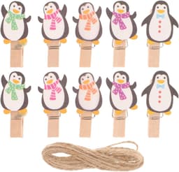 Kleurrijke houten klemmen voor knutselen en decoratie - 10 stuks — thumbnail 1