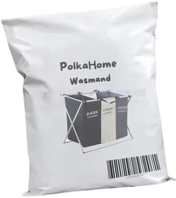 PolkaHome Opvouwbare wasmand met 3 compartimenten – met duurzame waterafstotende Oxford-stoffen zakken. Voorzien van een stevig aluminium frame. voor het sorteren van donkere, lichte en gekleurde was. Geschikt voor thuisgebruik en studentenkamers — thumbnail 4