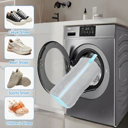 Schoenenwaszakken, 2 Stuks, Herbruikbare Waszakken voor Wasmachine met Ritssluiting, Grijs - Beschermt Sneakers en Hardloopschoenen Tijdens Het Wassen — thumbnail 4