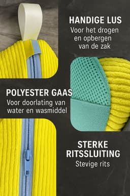 Waszakken - 2 delige wasnet met rits - Waszakken voor sneakers ,schoenen- 39 x 19 Cm | - Herbruikbaar | Shoe Laundry bag|Waszak wasmachine — thumbnail 2