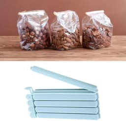Voedselzak Sluitclips - Vershoudclips Snackclips - Zakken Afdichten - Herbruikbaar Draagbaar - 5 Stuks - Blauw — thumbnail 4
