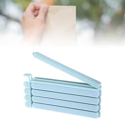 Voedselzak Sluitclips - Vershoudclips Snackclips - Zakken Afdichten - Herbruikbaar Draagbaar - 5 Stuks - Blauw — thumbnail 3
