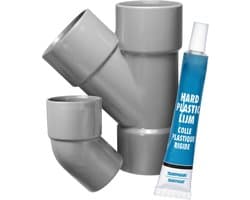 Dparts 3-delige y-stuk afvoer waterverdeler - afvoerpijp splitter set - inclusief lijm - verbindingsset geschikt voor afvoerslang wasmachine - vaatwasser - condensdroger - bocht - duo verdubbelaar verlengset — afbeelding 1