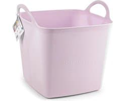 Plasticforte Kuip/emmer/wasmand - flexibel - roze - 43 liter - vierkant - kunststof - 40 x 40 x 44 cm