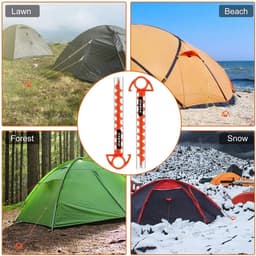 305cm Grote Oranje PC Kunststof Tentharingen - 4 Stuks - Camping Haring Grondanker met Honden Aanlegblok — thumbnail 4