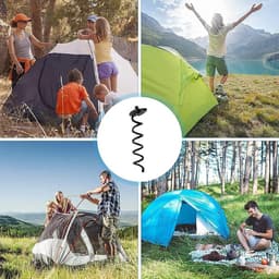 Grondanker spiraalbodemverankering - verstelbare bevestiging voor trampolines, tenten, schuren, schommels - dierenbeveiliging - 28 cm zwart — thumbnail 1
