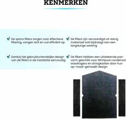 Somstyle Schuim Filter Set Geschikt voor Miele Wasdroger - 3 Stuks - Droger Accessoires - Schuimfilter - Zwart — thumbnail 5