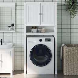 Wasmachine ombouw - Kast - Opbouwmeubel - Verhoger - Wasmachine meubel - Opbergkast - Hout - Wit — thumbnail 1