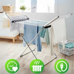 DreamGoods Elektrisch Droogrek - Instelbare Verwarming & Timer - Verwarmd Wasrek Inklapbaar - Duurzaam Drogen - Verwarmd Droogrek - Elektrisch Wasrek - Wasrek Inklapbaar - Droogrek met Verwarming Energiezuinig — thumbnail 4