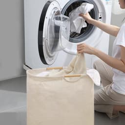 Wasmand - Met handvaten - Duurzaam - Opvouwbare Mand Vuile Was - Wassen - Huishouden - Wasmanden - Wassorteerder - Eenvoudig - Opbergmand - Vuile Klerenmand - Organizer Kleding - wit - 30*30*40cm - Oxford — thumbnail 4