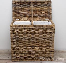 Wasmand-Duo-Naturel-Brown-67x35xH65-Riet-Rotan-Rechthoek — thumbnail 1