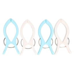 Grote knijpers - 4x stuks - gekleurd - 12 cm - plastic - XL - handdoeken/badlakens knijpers — thumbnail 4