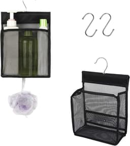 Klemmfix Mand voor Kledingknijpers, Zwarte Clip Tas voor Wasknijpers, Hangende Opberging met S Haak voor Balkon, Badkamer en Wasruimte — thumbnail 1