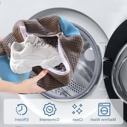 Schoenwaszakken Set van 2, Ademende Chenille Schoenreiniging, Waszak voor Wasmachine en Drogen, Perfect voor Sneakers en Sportschoenen — thumbnail 4