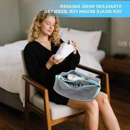 Schoenwaszak voor de wasmachine: dubbele rits, dubbele vakken, beschermende tas voor optimale reiniging en onderhoud van schoenen — thumbnail 3