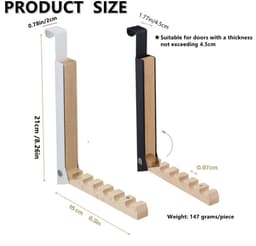 Dailygoods- Droogrek Opvouwbaar - Over de Deur Haken - Multifunctioneel - Kapstok - Draagbaar - 16 cm Uitgeschoven — thumbnail 5
