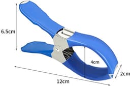 Zeilklemmen - 30 Stuks - Grote Windvaste wasknijpers - 12 × 2 × 6,5 cm - RVS - Clips Voor Zwembadafdekkingen - Gordijnclips - Dekzeil Klemmen - Kledingclips - Geschikt Voor Het Drogen Van Dekbedden, Sokken, Kleding En Zwembadafdekkingen - Blauw — thumbnail 2